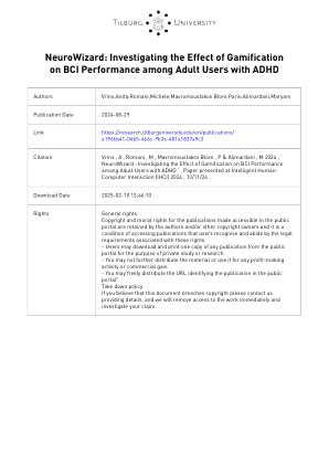 NeuroWizard：研究游戏化对患有 ADHD 的成年用户的 BCI 表现的影响